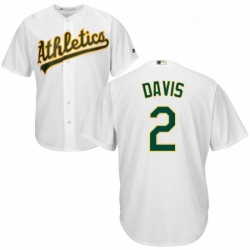 Youth Majestic Oakland Athletics 2 Khris Davis Replica White Home Cool Base MLB Jersey 