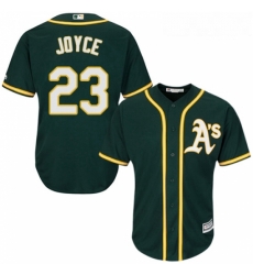 Youth Majestic Oakland Athletics 23 Matt Joyce Authentic Green Alternate 1 Cool Base MLB Jersey