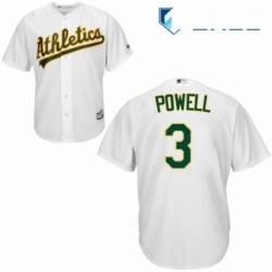 Youth Majestic Oakland Athletics 3 Boog Powell Replica White Home Cool Base MLB Jersey 