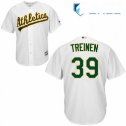 Youth Majestic Oakland Athletics 39 Blake Treinen Replica White Home Cool Base MLB Jersey 