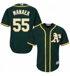 Youth Majestic Oakland Athletics 55 Sean Manaea Authentic Green Alternate 1 Cool Base MLB Jersey 