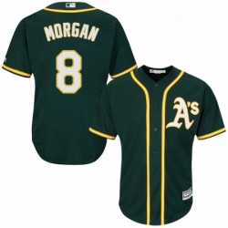 Youth Majestic Oakland Athletics 8 Joe Morgan Authentic Green Alternate 1 Cool Base MLB Jersey