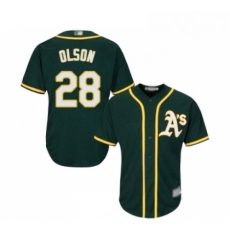 Youth Oakland Athletics 28 Matt Olson Replica Green Alternate 1 Cool Base Baseball Jersey 