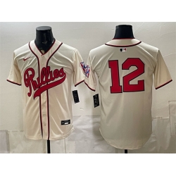 Men Philadelphia Phillies  12 Kyle Schwarber Cream 2026 Field of Dreams Stadium Stitched Baseball Jersey