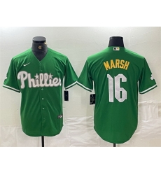 Men Philadelphia Phillies 16 Brandon Marsh Green 2024 City Connect Stitched Jersey