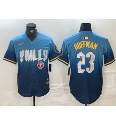 Men Philadelphia Phillies 23 Jeff Hoffman Blue 2024 City Connect Limited Stitched Jersey 1