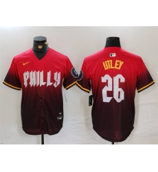 Men Philadelphia Phillies 26 Chase Utley Red 2024 City Connect Limited Stitched Jersey