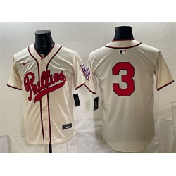 Men Philadelphia Phillies  3 Bryce Harper Cream 2026 Field of Dreams Stadium Stitched Baseball Jersey