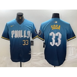 Men Philadelphia Phillies 33 Edmundo Sosa Blue 2024 City Connect Limited Stitched Jersey 3