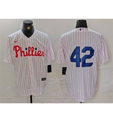 Men Philadelphia Phillies 42 Jackie Robinson White Cool Base Stitched Jersey