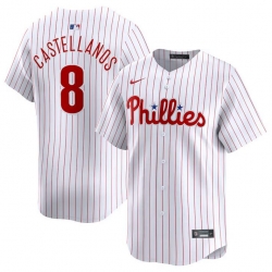 Men Philadelphia Phillies 8 Nick Castellanos White Home Limited Stitched Jersey