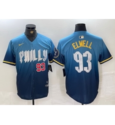 Men Philadelphia Phillies 93 Jason Elwell Blue 2024 City Connect Limited Stitched Jersey 3