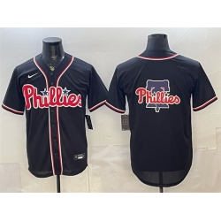 Men Philadelphia Phillies Team Big Logo 2026 Fashion Replica Black Out Stitched Baseball Jersey
