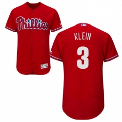 Mens Majestic Philadelphia Phillies 3 Chuck Klein Red Alternate Flex Base Authentic Collection MLB Jersey