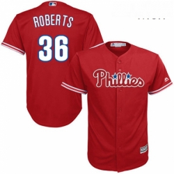 Mens Majestic Philadelphia Phillies 36 Robin Roberts Replica Red Alternate Cool Base MLB Jersey