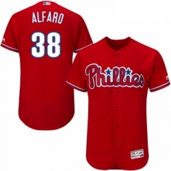 Mens Majestic Philadelphia Phillies 38 Jorge Alfaro Red Alternate Flex Base Authentic Collection MLB Jersey