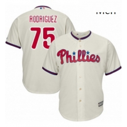 Mens Majestic Philadelphia Phillies 75 Francisco Rodriguez Replica Cream Alternate Cool Base MLB Jersey 