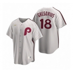 Mens Nike Philadelphia Phillies 18 Didi Gregorius White Cooperstown Collection Home Stitched Baseball Jersey