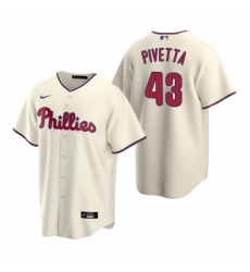 Mens Nike Philadelphia Phillies 43 Nick Pivetta Cream Alternate Stitched Baseball Jersey