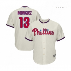 Mens Philadelphia Phillies 13 Sean Rodriguez Replica Cream Alternate Cool Base Baseball Jersey 