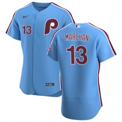 Philadelphia Phillies 13 Rafael Marchan Men Nike Light Blue Alternate 2020 Authentic Player MLB Jersey