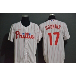 Phillies 17 Rhys Hoskins White 2020 Nike Cool Base Jersey