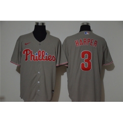 Phillies 3 Bryce Harper Gray 2020 Nike Cool Base Jersey