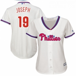 Womens Majestic Philadelphia Phillies 19 Tommy Joseph Replica Cream Alternate Cool Base MLB Jersey 