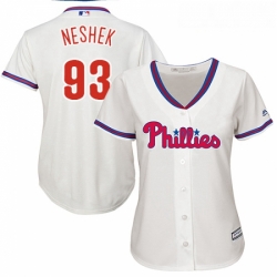 Womens Majestic Philadelphia Phillies 93 Pat Neshek Replica Cream Alternate Cool Base MLB Jersey 