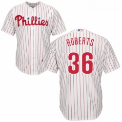 Youth Majestic Philadelphia Phillies 36 Robin Roberts Replica WhiteRed Strip Home Cool Base MLB Jersey