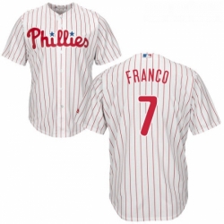 Youth Majestic Philadelphia Phillies 7 Maikel Franco Authentic WhiteRed Strip Home Cool Base MLB Jersey