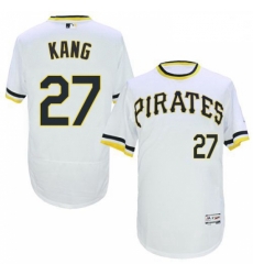 Mens Majestic Pittsburgh Pirates 27 Jung ho Kang White Flexbase Authentic Collection Cooperstown MLB Jersey