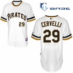 Mens Majestic Pittsburgh Pirates 29 Francisco Cervelli Authentic White Alternate 2 Cool Base MLB Jersey