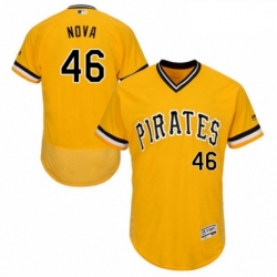 Mens Majestic Pittsburgh Pirates 46 Ivan Nova Gold Alternate Flex Base Authentic Collection MLB Jersey