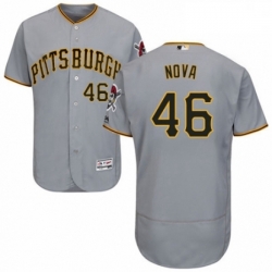 Mens Majestic Pittsburgh Pirates 46 Ivan Nova Grey Road Flex Base Authentic Collection MLB Jersey