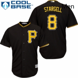 Mens Majestic Pittsburgh Pirates 8 Willie Stargell Replica Black Alternate Cool Base MLB Jersey