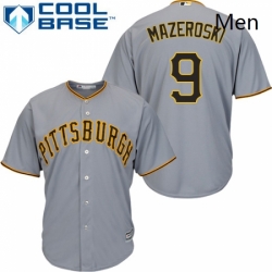 Mens Majestic Pittsburgh Pirates 9 Bill Mazeroski Replica Grey Road Cool Base MLB Jersey