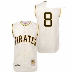 Mens Mitchell and Ness 1960 Pittsburgh Pirates 8 Willie Stargell Authentic Cream Throwback MLB Jersey