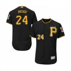 Mens Pittsburgh Pirates 24 Chris Archer Black Alternate Flex Base Authentic Collection Baseball Jersey