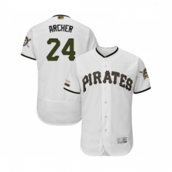 Mens Pittsburgh Pirates 24 Chris Archer White Alternate Authentic Collection Flex Base Baseball Jersey