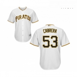 Mens Pittsburgh Pirates 53 Melky Cabrera Replica White Home Cool Base Baseball Jersey 