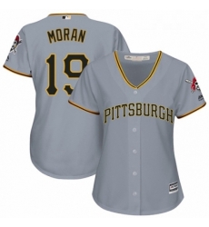 Womens Majestic Pittsburgh Pirates 19 Colin Moran Replica Grey Road Cool Base MLB Jersey 