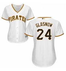 Womens Majestic Pittsburgh Pirates 24 Tyler Glasnow Replica White Home Cool Base MLB Jersey 