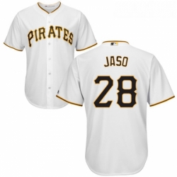 Youth Majestic Pittsburgh Pirates 28 John Jaso Replica White Home Cool Base MLB Jersey