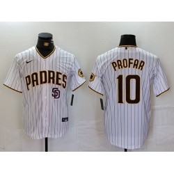 Men San Diego Padres 10 Jurickson Profar White Cool Base Stitched Baseball Jersey 1