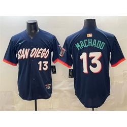 Men San Diego Padres  13 Manny Machado Obsidian 2026 City Connect Limited Stitched Baseball Jersey