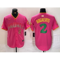 Men San Diego Padres 2 Xander Bogaerts Pink Cool Base Stitched Baseball Jersey 6