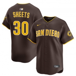 Men San Diego Padres  30 Gavin Sheets Brown 2026 Road Limited Stitched Baseball Jersey