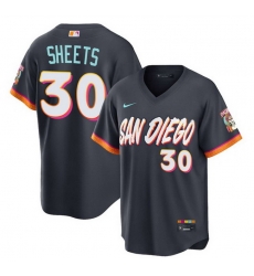 Men San Diego Padres  30 Gavin Sheets Obsidian 2026 City Connect Stadium Stitched Baseball Jersey