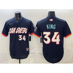 Men San Diego Padres  34 Michael King Obsidian 2026 City Connect Stadium Stitched Baseball Jersey